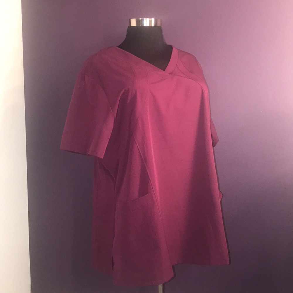 Burgundy scrub top